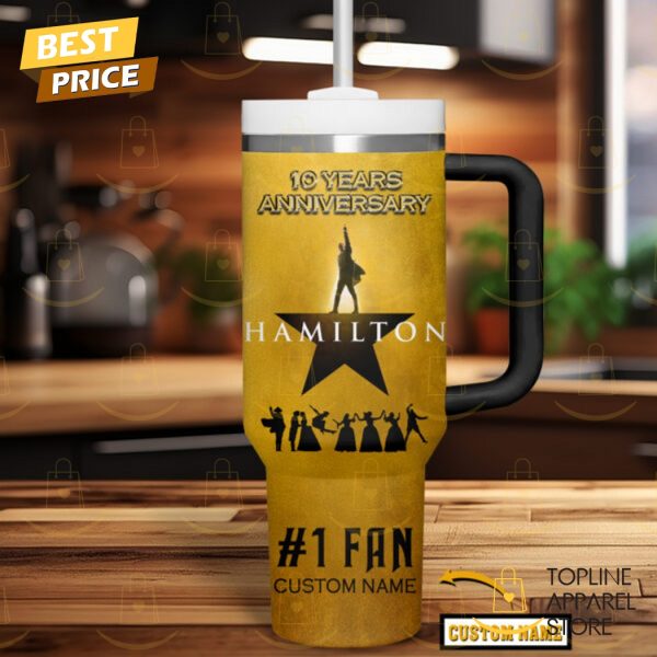 Personalized Hamilton An American Musical 10 Years Anniversary 2015-2025 Tumbler With Handle And Straw