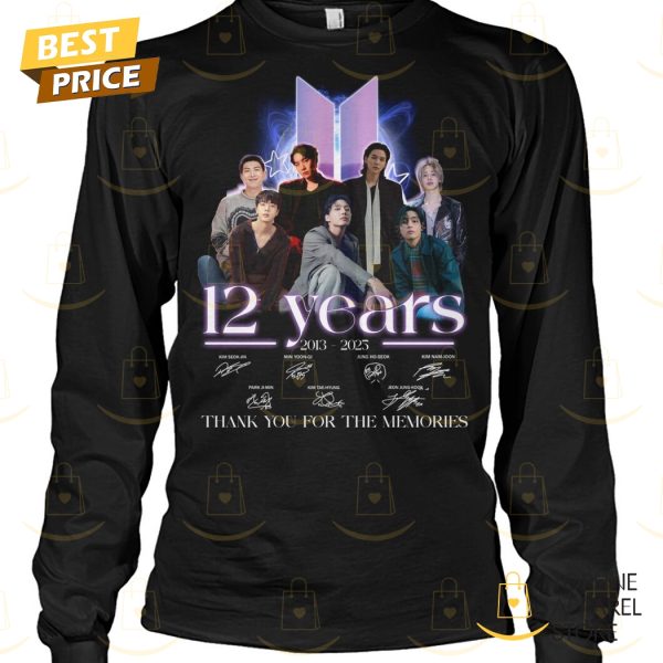 BTS 12 Years 2013-2025 Signature Thank You For The Memories Unisex T-Shirt