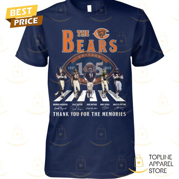 The Chicago Bears 1920-2025 105 Seasons Signature Thank You For The Memories Unisex T-Shirt