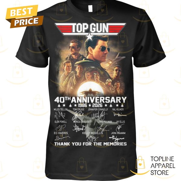 Top Gun 40th Anniversary 1986-2026 Signature Thank You For The Memories Unisex T-Shirt