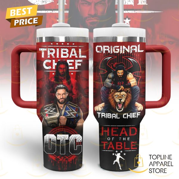 Tribal Chief Head Of The Table – Roman Reigns Tumbler With Handle And Straw