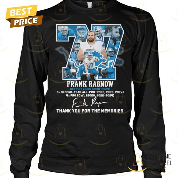 Frank Ragnow Detroit Lions 2018-2024 Signature Thank You For The Memories Unisex T-Shirt