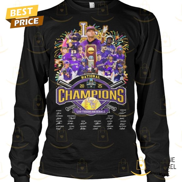 LSU Tigers Baseball 2025 NCAA National Champions Signature Unisex T-Shirt