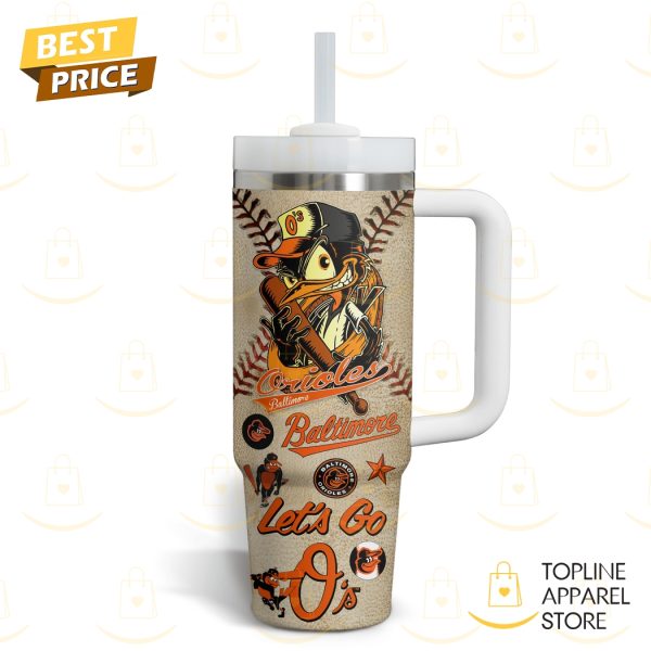 Baltimore Orioles Let Go Tumbler With Handle And Straw