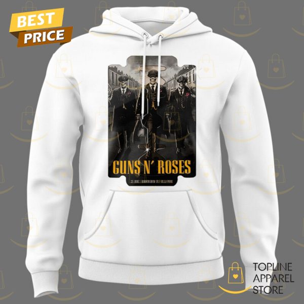 Guns N Roses World Tour To Birmingham 2025 Hoodie – White