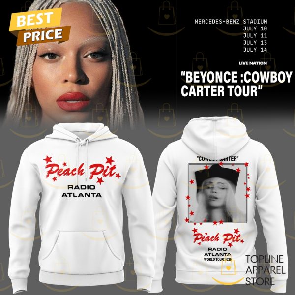 2025 Beyonce Cowboy Carter Tour Peach Pit Radio Atlanta Hoodie – White