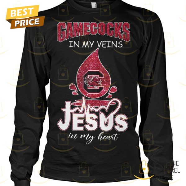 South Carolina Gamecocks In My Veins Jesus In My Heart Unisex T-Shirt