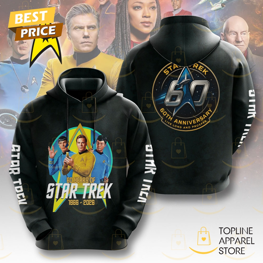 60 Years Of Star Trek 1966-2025 Hoodie 60 Years Of Star Trek 1966-2025 Hoodie