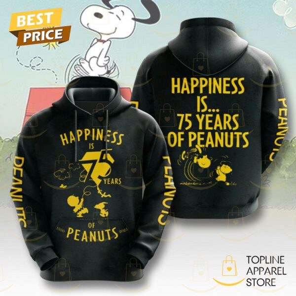 75 Years Peanuts Snoopy Happiness Hoodie – Black