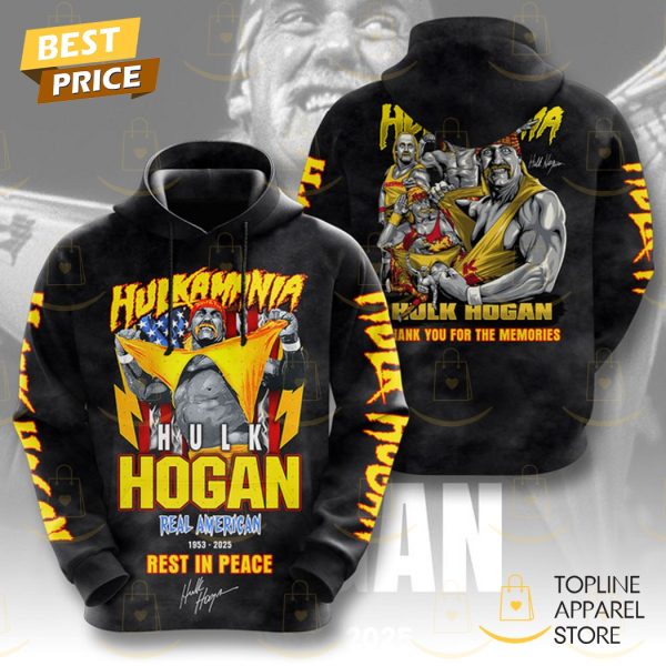 Hulk Hogan Hulkamania Real American 1953-2025 Rest In Peace Signature Thank You For The Memories Hoodie