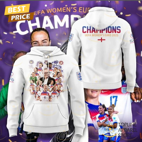 England Football Team 2025 Champions Of The UEFA Women EURO Hoodie