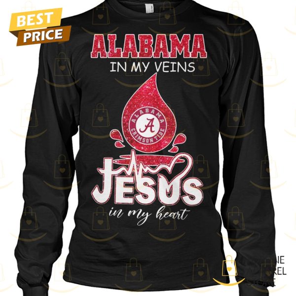 Alabama Crimson Tide In My Veins Jesus In My Heart Unisex T-Shirt