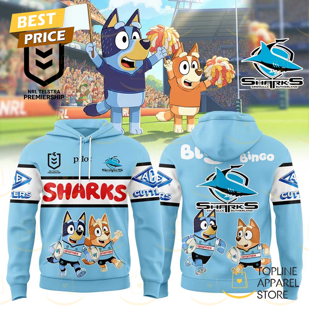 Cronulla Sharks Bluey And Bingo Hoodie
