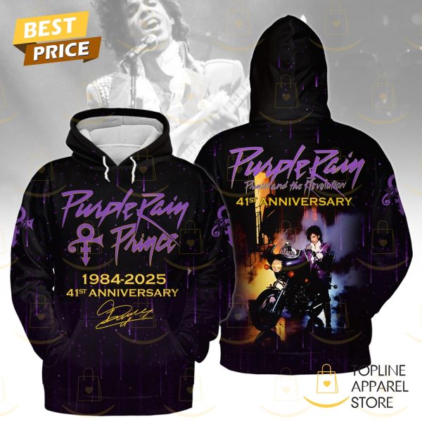 Prince Purple Rain 41st Anniversary Signature Hoodie