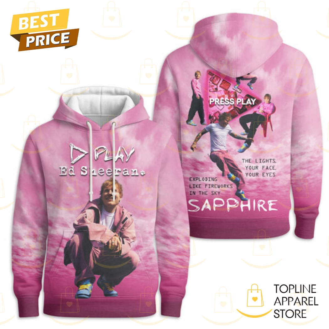 Ed Sheeran Press Play Sapphire Hoodie Ed Sheeran Press Play Sapphire Hoodie