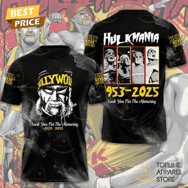 Hulk Hogan 1953-2025 Thank You For The Memories Signature 3D T-Shirt