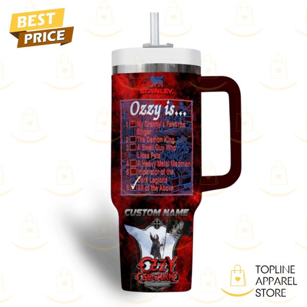 Personalized Ozzy Osbourne Prince Of Darkness Tumbler With Handle And Straw