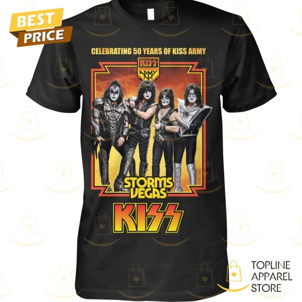 KISS Celebrating 50 Years Of Kiss Army Storms Vegas Unisex T-Shirt