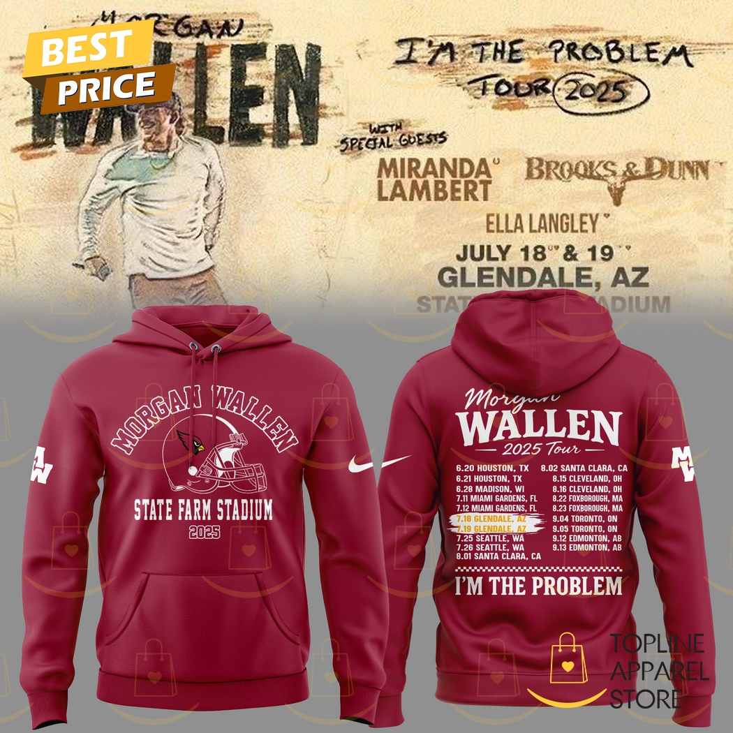 Morgan Wallen x Arizona Cardinals 2025 Im The Froblem Tour Hoodie