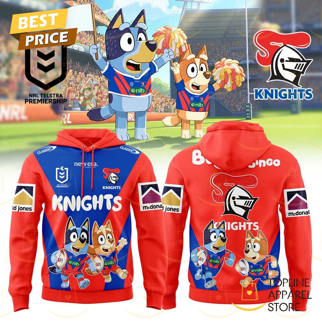 Newcastle Knights Bluey And Bingo Hoodie Newcastle Knights Bluey And Bingo Hoodie