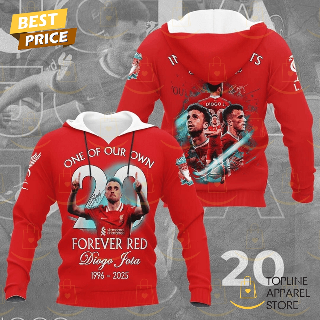 One Of Our Own Forever Red Diogo Jota 1996-2025 Signature Hoodie One Of Our Own Forever Red Diogo Jota 1996-2025 Signature Hoodie