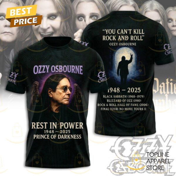 Ozzy Osbourne Prince Of Darkness You Cant Kill Rock And Roll 3D T-Shirt