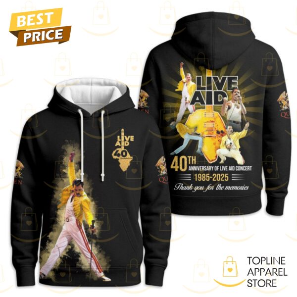 Queens 40th Anniversary Of Live And Concert 1985-2025 Thank You For The Memories Hoodie
