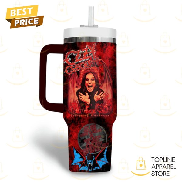 Personalized Ozzy Osbourne Prince Of Darkness Tumbler With Handle And Straw