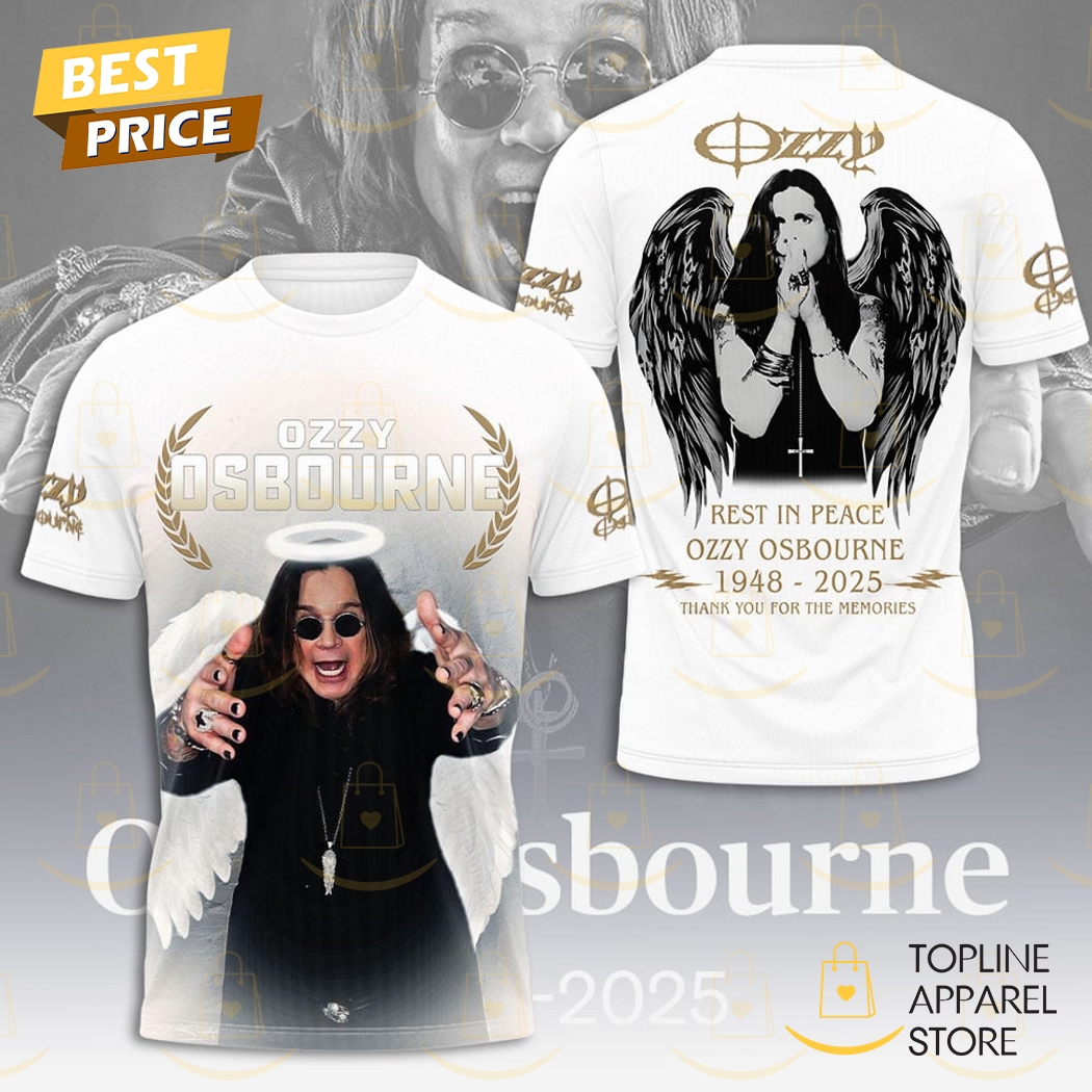 Rest In Peace 1948-2025 Ozzy Osbourne Thank You For The Memories 3D T-Shirt Rest In Peace 1948-2025 Ozzy Osbourne Thank You For The Memories 3D T-Shirt