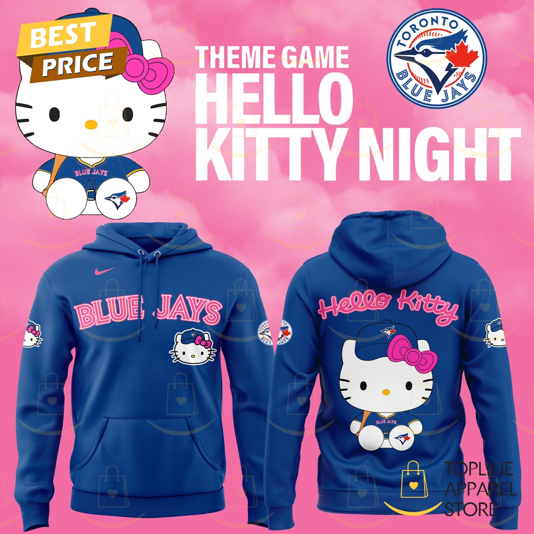 Toronto Blue Jays x Kitty 2025 Hoodie - Blue Toronto Blue Jays x Kitty 2025 Hoodie - Blue