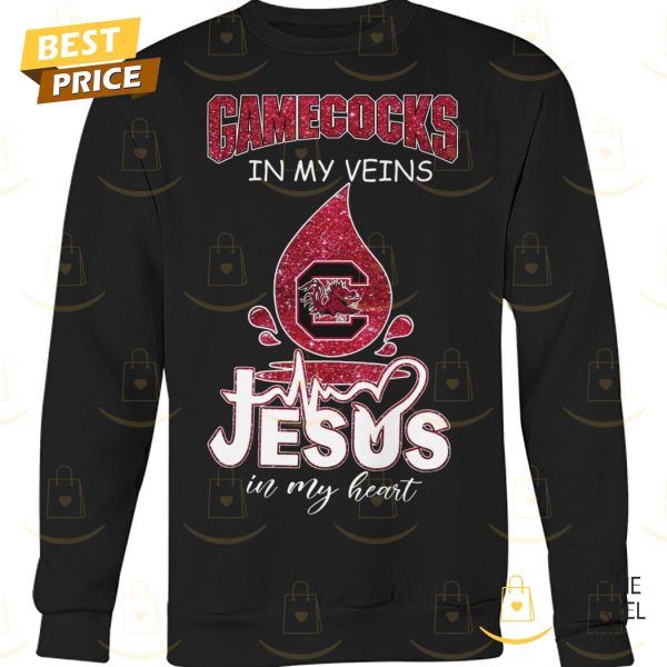 South Carolina Gamecocks In My Veins Jesus In My Heart Unisex T-Shirt