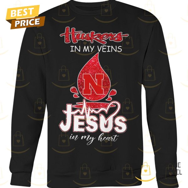 Nebraska Husker In My Veins Jesus In My Heart Unisex T-Shirt