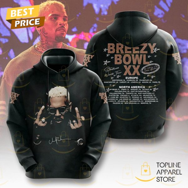 Chris Brown Breezy Bowl XX 2025 Tour EU Signature Hoodie