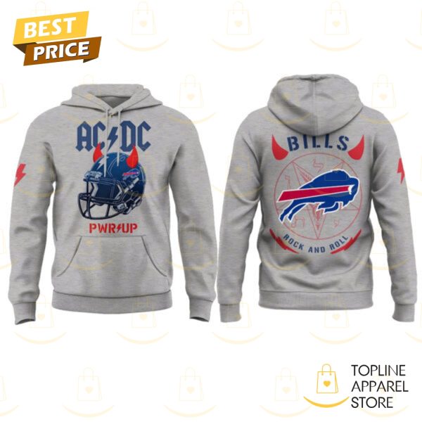 Buffalo Bills Football Helmet PWR UP US Tour 2025 Grey Hoodie