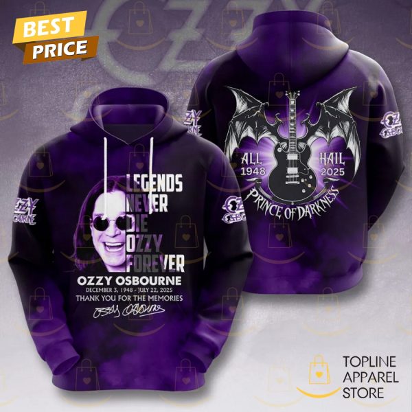 Black Sabbath x Ozzy Osbourne Legend Never Die Ozzy Forever Signature Thank You For The Memories Hoodie