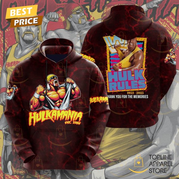 Hulk Hogan Hulkamania 1953-2025 Thank You For The Memories Hoodie
