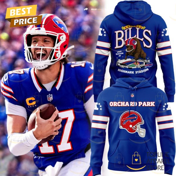 2025 Buffalo Bills Red Helmets Back Orchard Park Hoodie – Blue