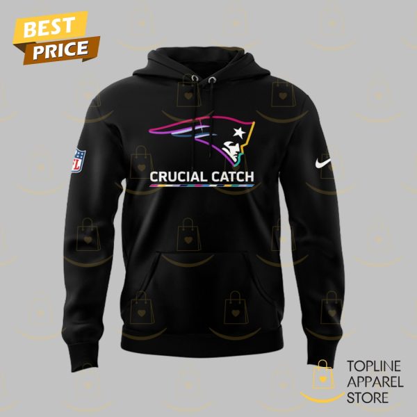 New England Patriots Black 2025 Crucial Catch Tri-Blend Dri-FIT Hoodie