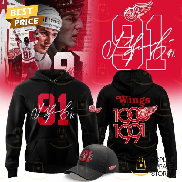 Detroit Red Wings 91 Sergei Fedorov Hoodie