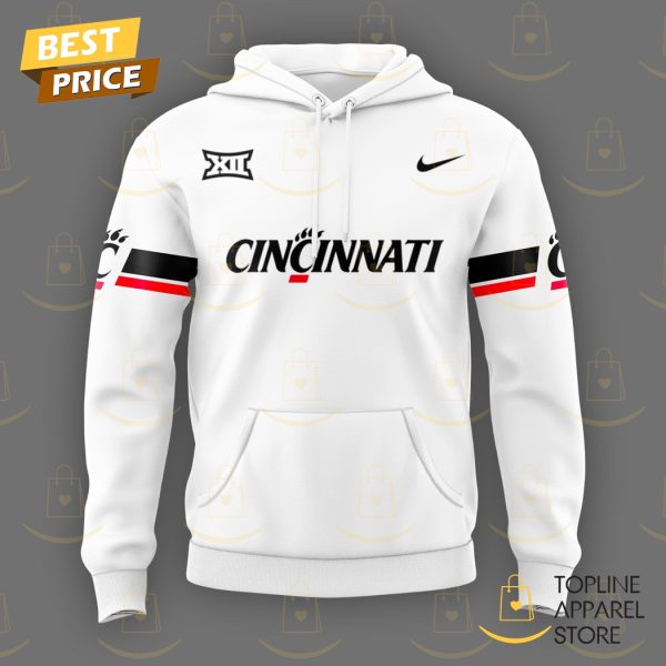 Cincinnati Bearcats Football Big 12 Black Pullover 2025 Hoodie – White