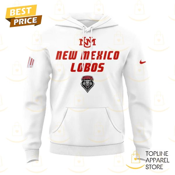 New Mexico Lobos Wordmark Logo Uniform Hoodie – White