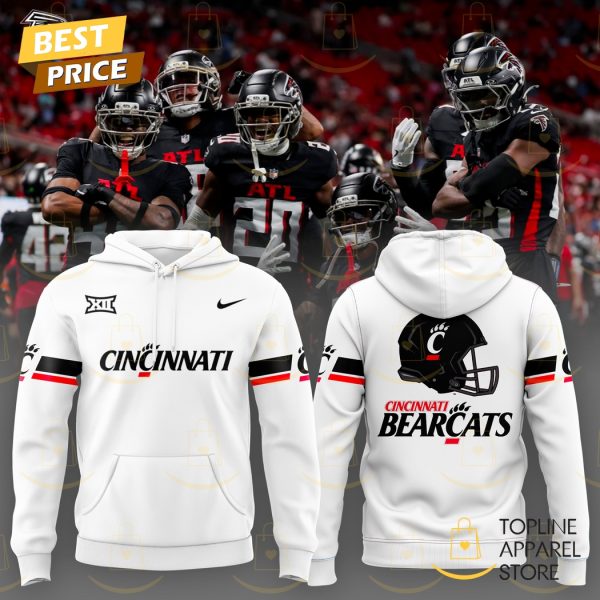 Cincinnati Bearcats Football Big 12 Black Pullover 2025 Hoodie – White