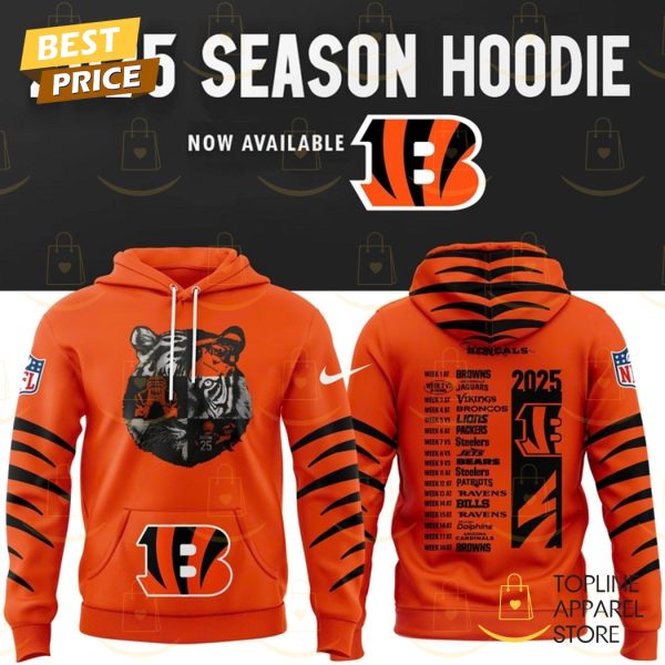 Cincinnati Bengals New Season 2025 Orange Hoodie