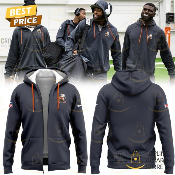 Cleveland Browns 2025 Grey Zip Hoodie