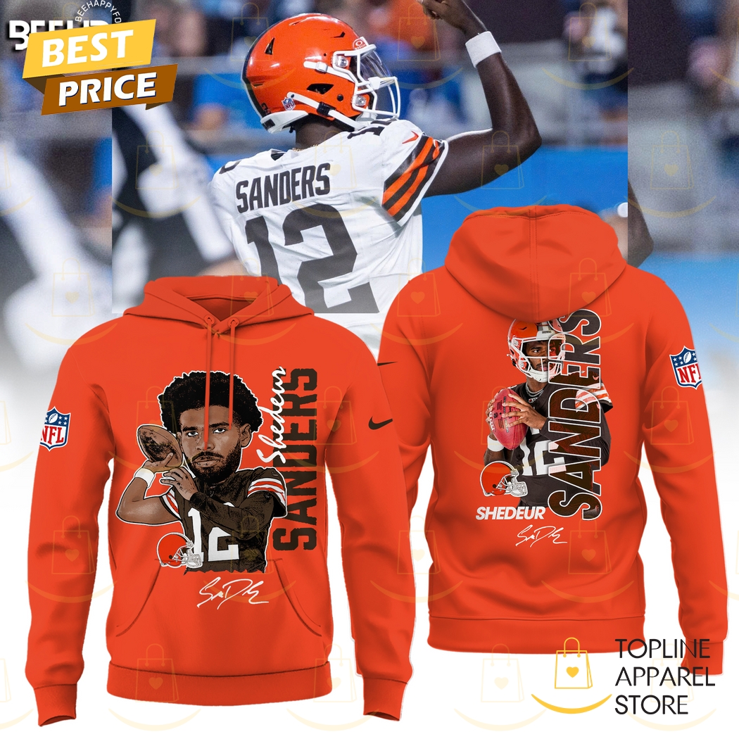 Cleveland Browns Shedeur Sanders Signature Hoodie - Orange Cleveland Browns Shedeur Sanders Signature Hoodie - Orange
