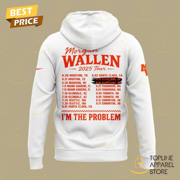 Wallen x Cleveland Browns Im The Problem 2025 Tour Hoodie – White