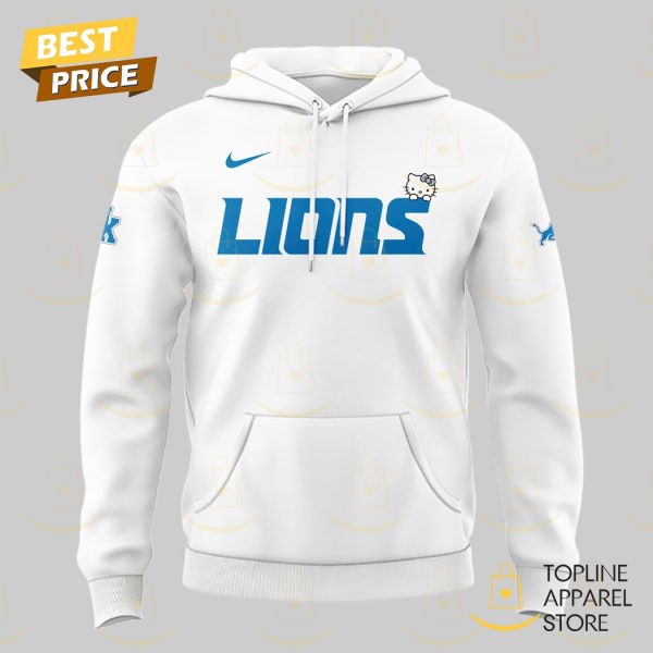Detroit Lions Cat 2025 White Hoodie