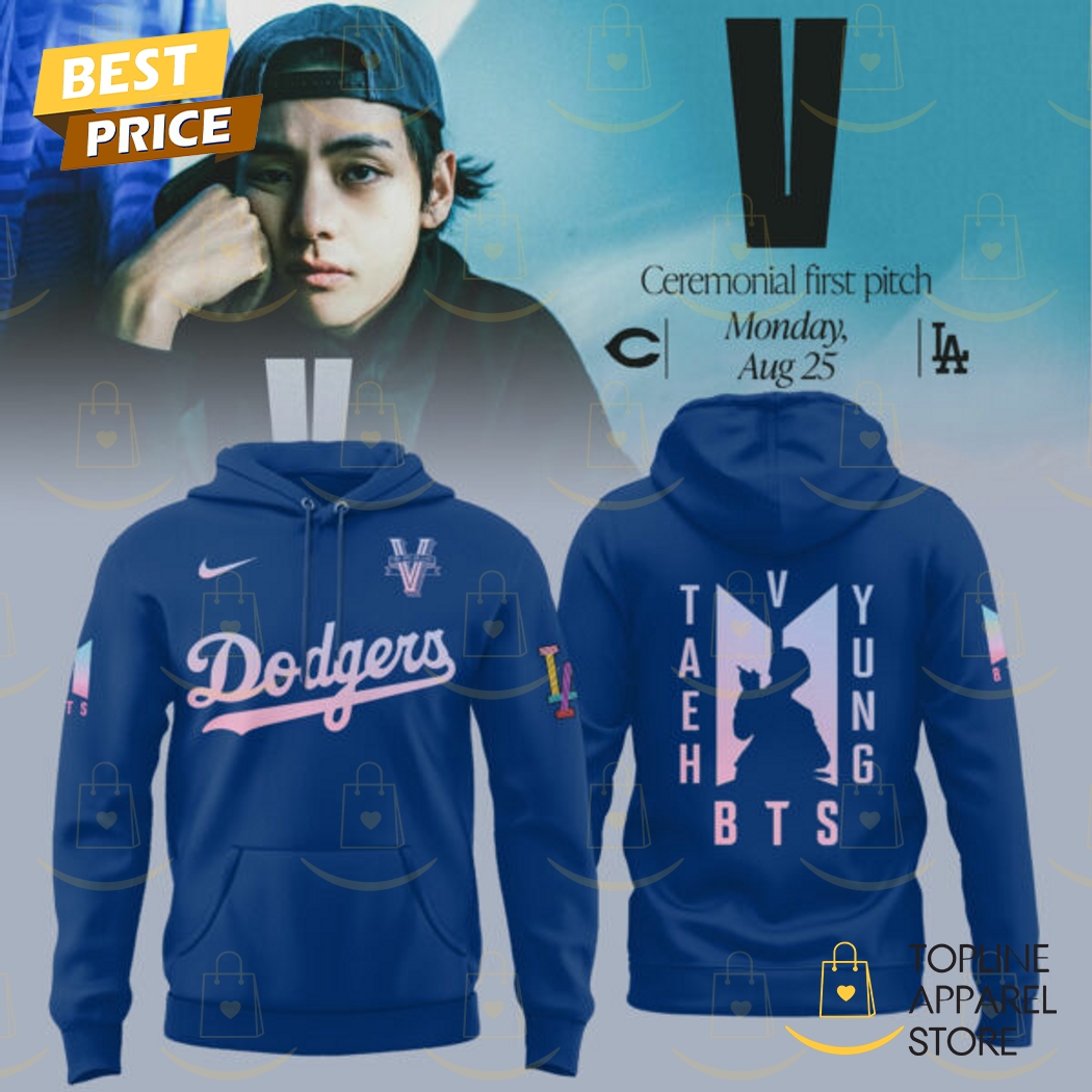 Los Angeles Dodgers x V BTS Ceremonial First Pitch Hoodie - Blue Los Angeles Dodgers x V BTS Ceremonial First Pitch Hoodie - Blue