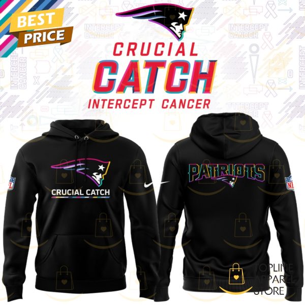 New England Patriots Black 2025 Crucial Catch Tri-Blend Dri-FIT Hoodie