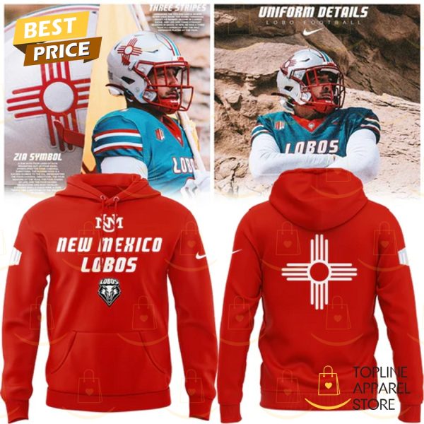 New Mexico Lobos Wordmark Logo Uniform Hoodie – Red